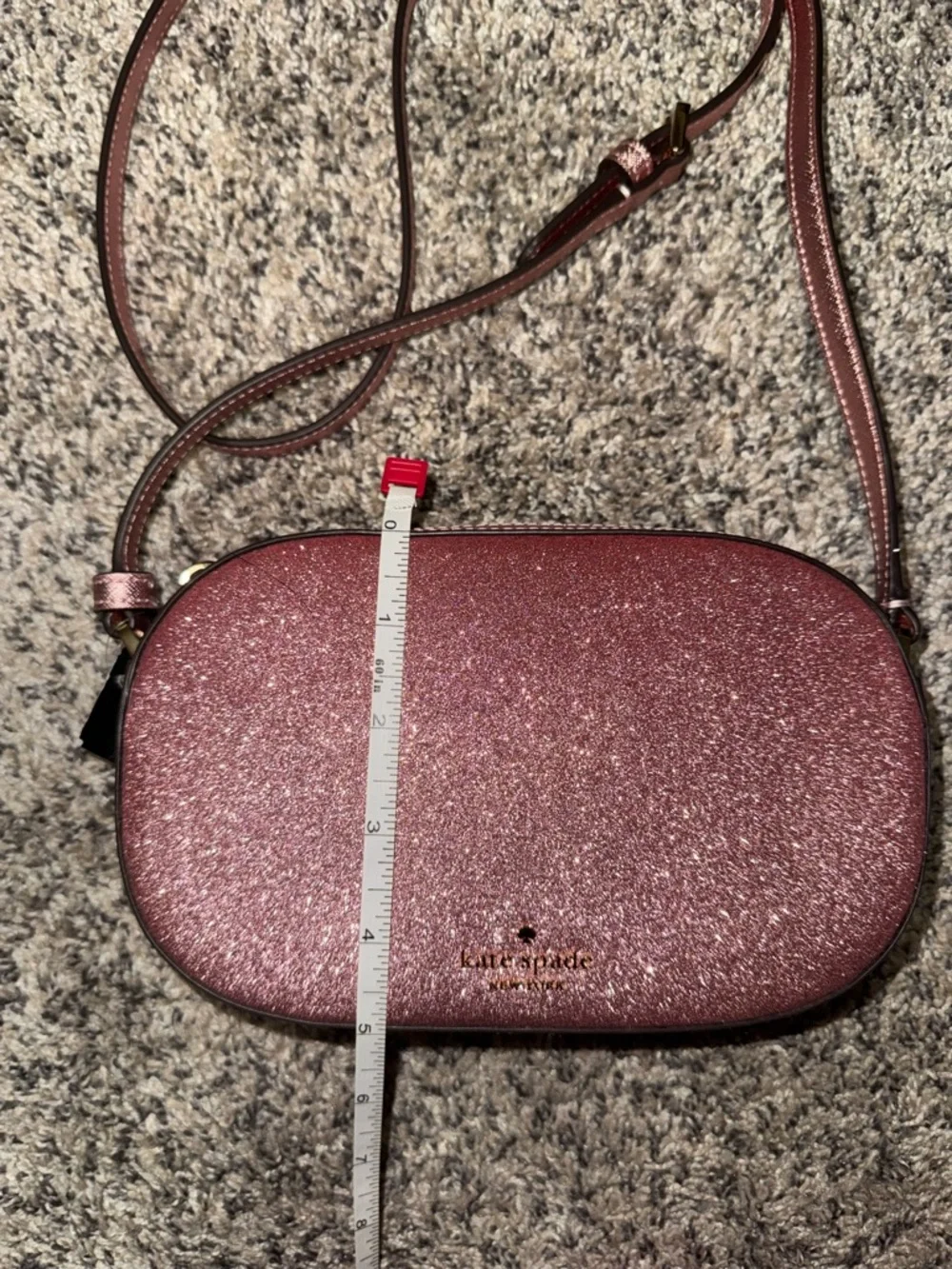 Kate Spade Glitter Crossbody Pink Metallic Sparkle Mini Bag NWT